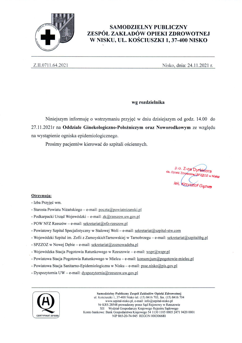 pismo - treść poniżej